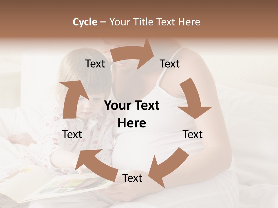 Pregnant Woman In Bedroom Reading Book With Daughter PowerPoint Template