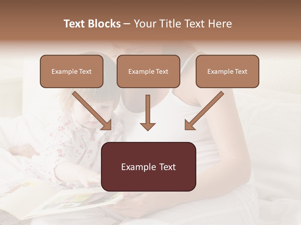 Pregnant Woman In Bedroom Reading Book With Daughter PowerPoint Template