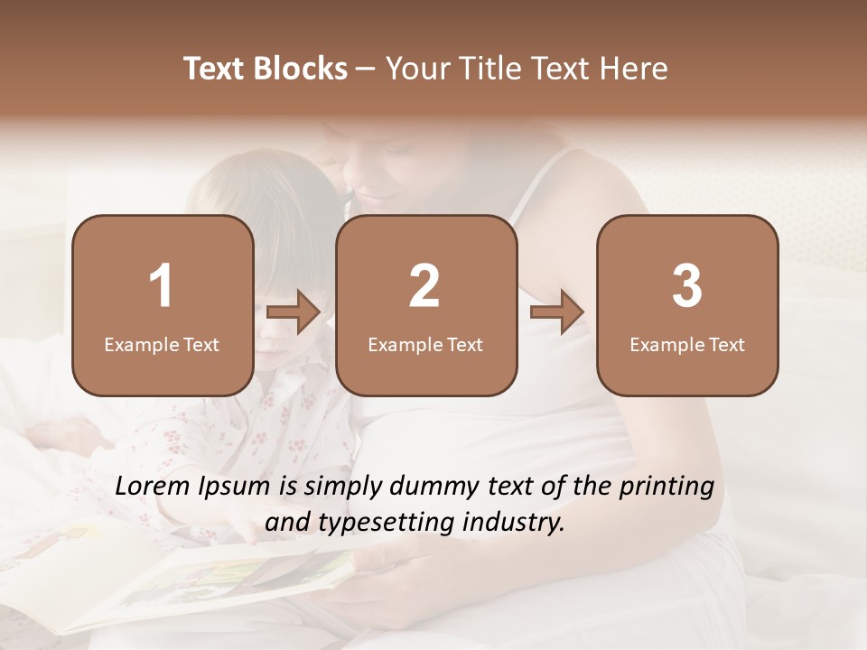 Pregnant Woman In Bedroom Reading Book With Daughter PowerPoint Template