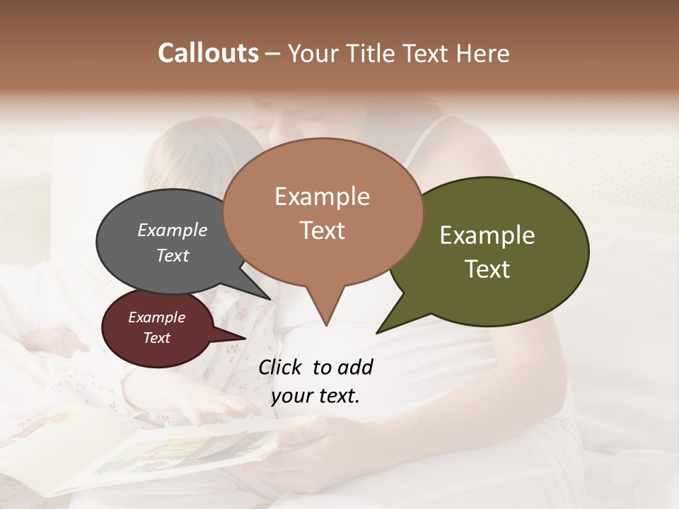 Pregnant Woman In Bedroom Reading Book With Daughter PowerPoint Template