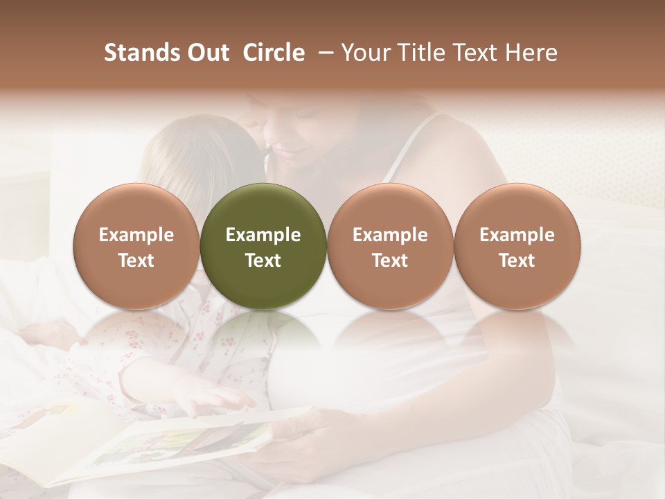 Pregnant Woman In Bedroom Reading Book With Daughter PowerPoint Template
