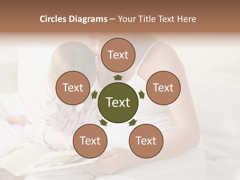 Pregnant Woman In Bedroom Reading Book With Daughter PowerPoint Template