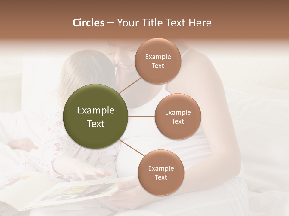 Pregnant Woman In Bedroom Reading Book With Daughter PowerPoint Template