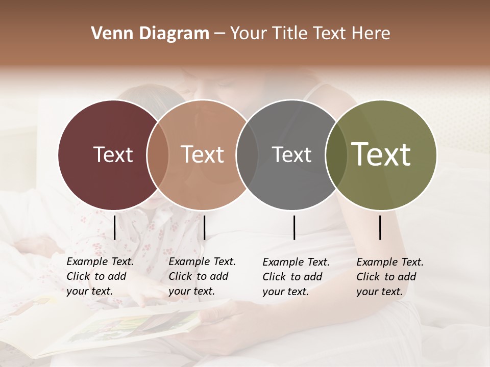 Pregnant Woman In Bedroom Reading Book With Daughter PowerPoint Template