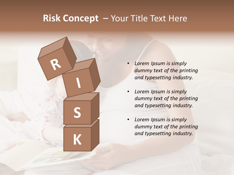 Pregnant Woman In Bedroom Reading Book With Daughter PowerPoint Template