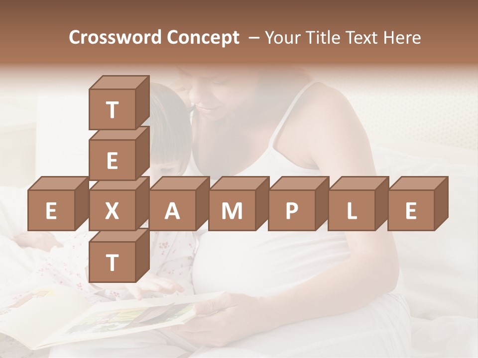 Pregnant Woman In Bedroom Reading Book With Daughter PowerPoint Template