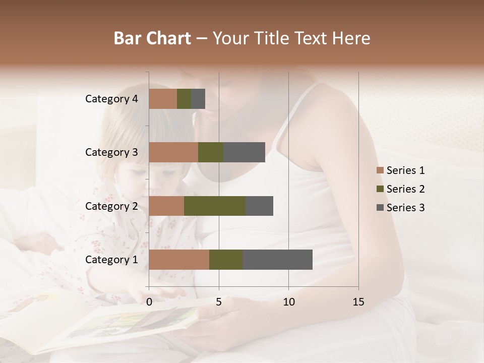 Pregnant Woman In Bedroom Reading Book With Daughter PowerPoint Template