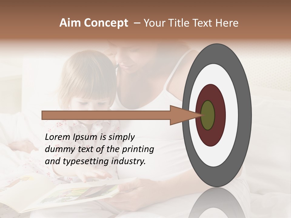 Pregnant Woman In Bedroom Reading Book With Daughter PowerPoint Template