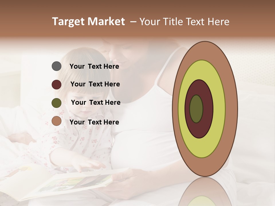 Pregnant Woman In Bedroom Reading Book With Daughter PowerPoint Template