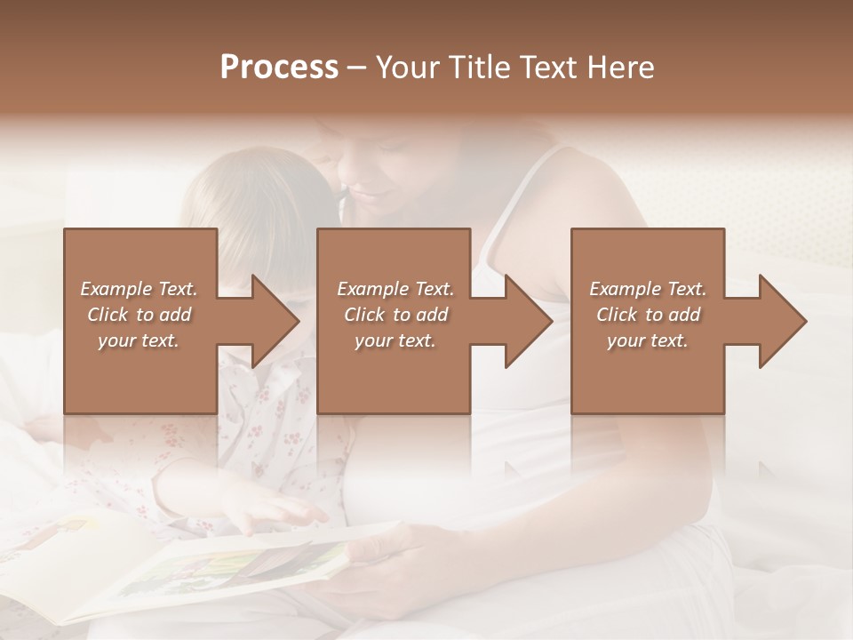 Pregnant Woman In Bedroom Reading Book With Daughter PowerPoint Template