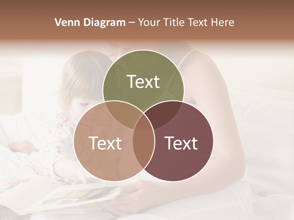 Pregnant Woman In Bedroom Reading Book With Daughter PowerPoint Template