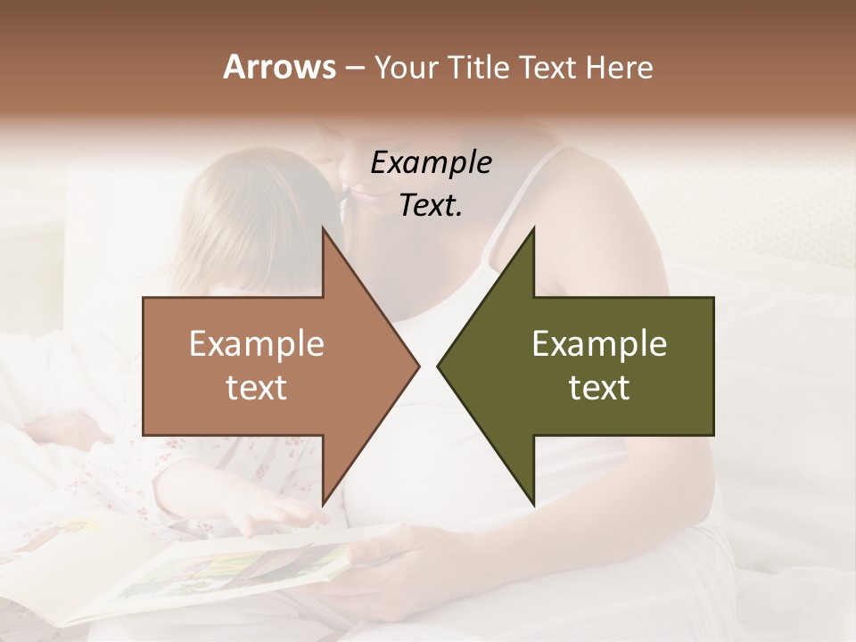 Pregnant Woman In Bedroom Reading Book With Daughter PowerPoint Template