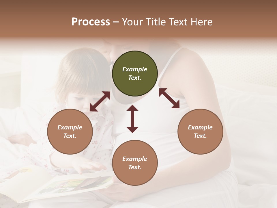 Pregnant Woman In Bedroom Reading Book With Daughter PowerPoint Template