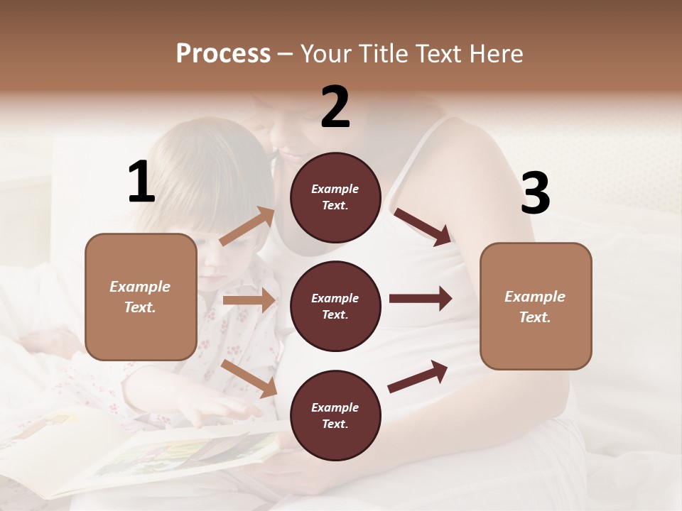 Pregnant Woman In Bedroom Reading Book With Daughter PowerPoint Template