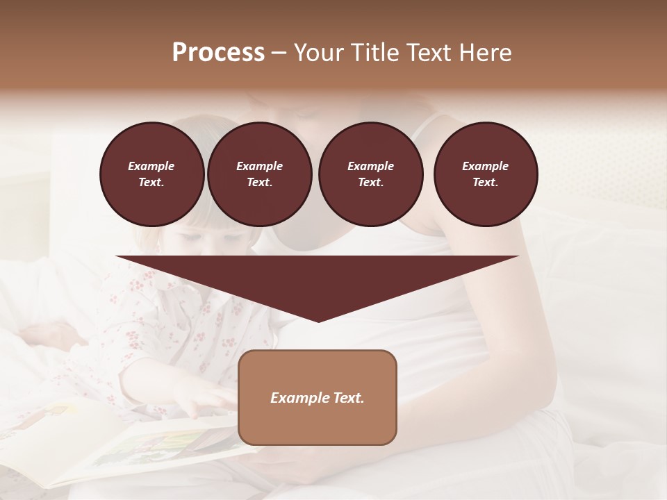 Pregnant Woman In Bedroom Reading Book With Daughter PowerPoint Template