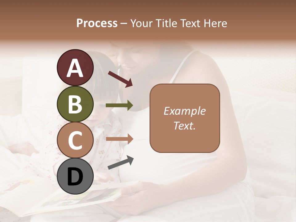 Pregnant Woman In Bedroom Reading Book With Daughter PowerPoint Template