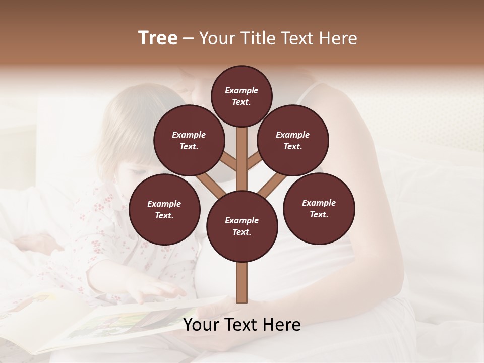 Pregnant Woman In Bedroom Reading Book With Daughter PowerPoint Template