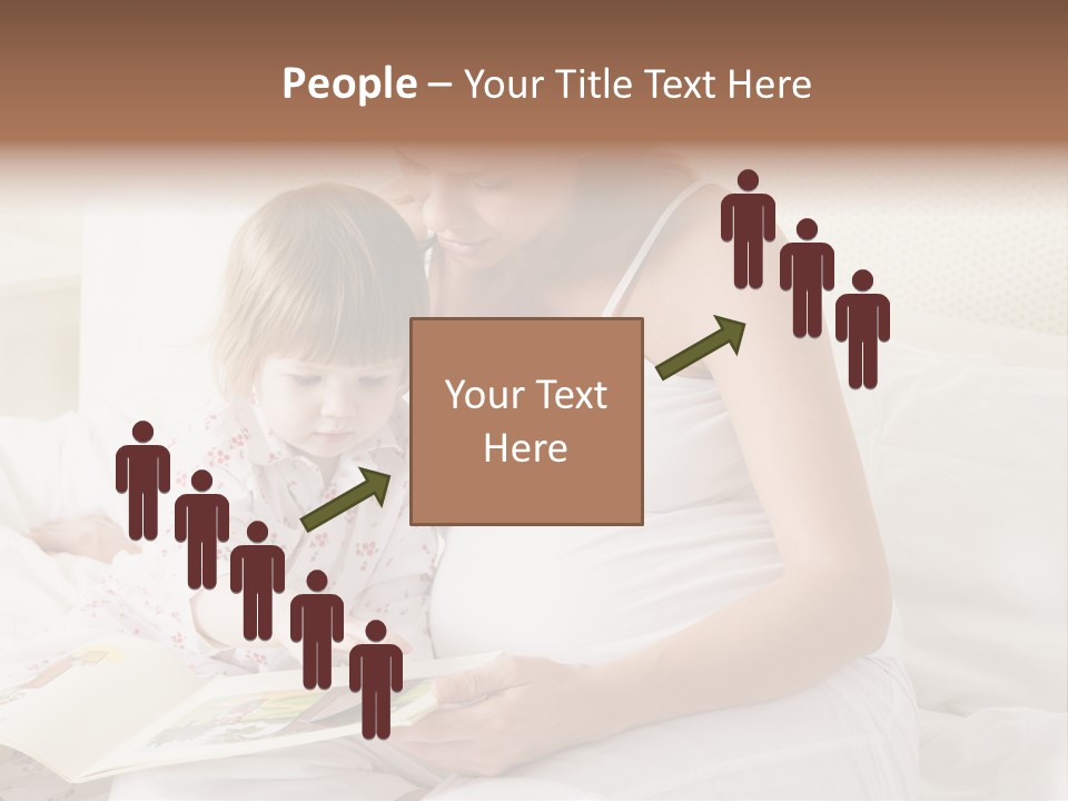 Pregnant Woman In Bedroom Reading Book With Daughter PowerPoint Template