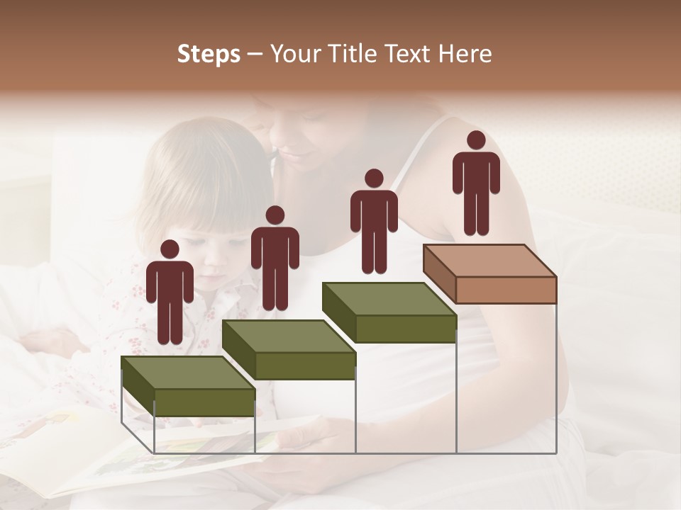 Pregnant Woman In Bedroom Reading Book With Daughter PowerPoint Template