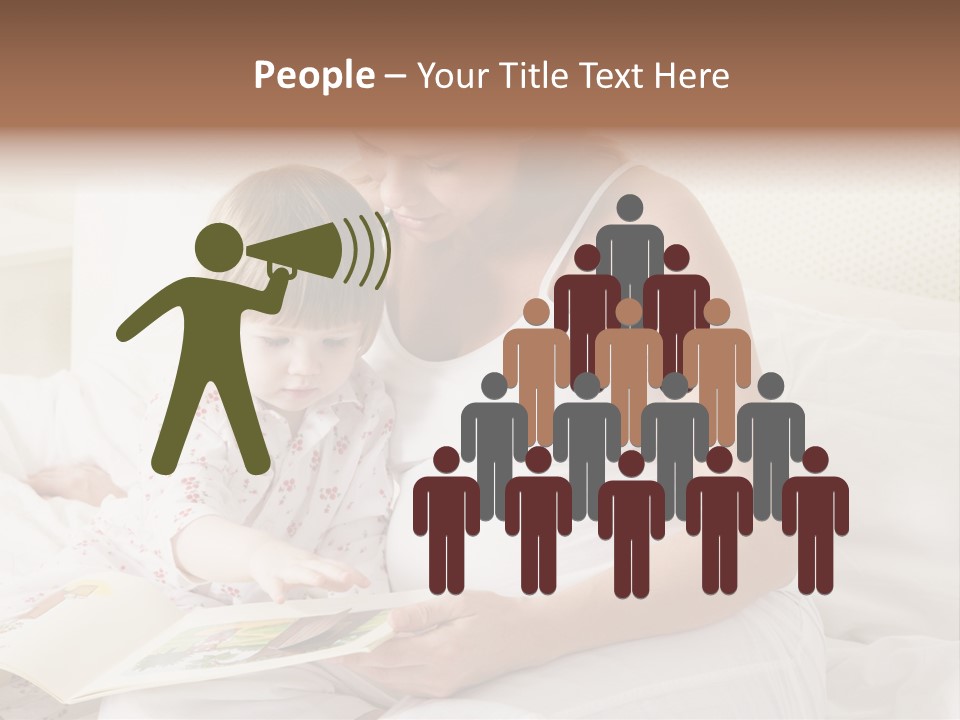 Pregnant Woman In Bedroom Reading Book With Daughter PowerPoint Template