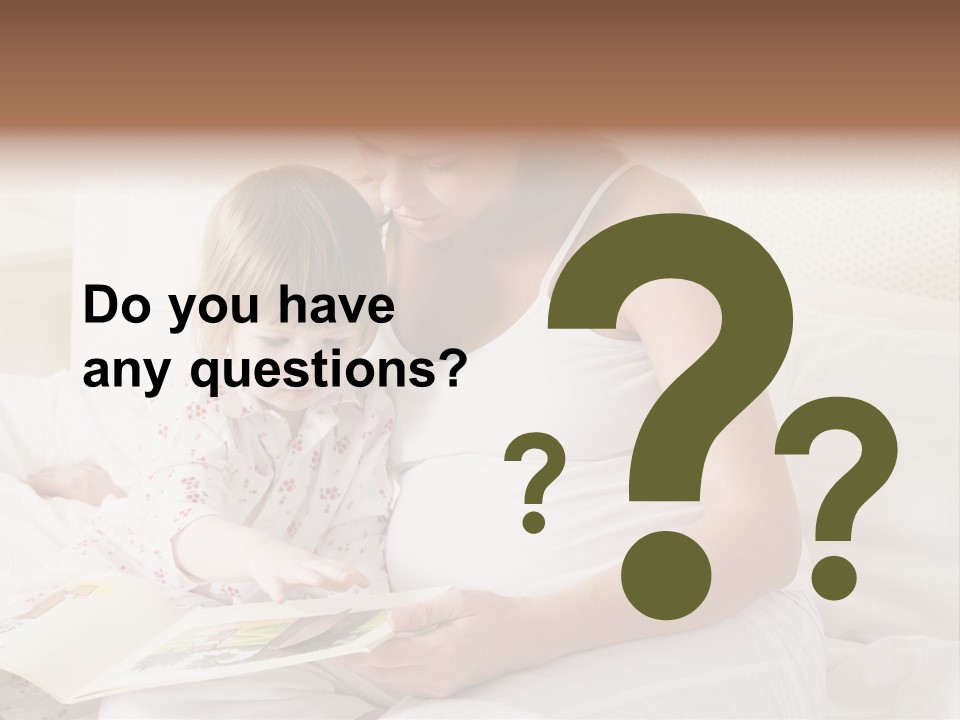 Pregnant Woman In Bedroom Reading Book With Daughter PowerPoint Template