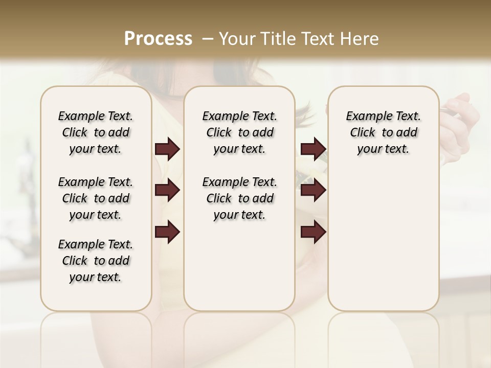 Pregnant Woman In Kitchen Eating A Salad Smiling PowerPoint Template