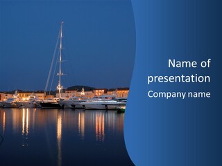 Luxury Yachts In The Harbor Of Saint Tropez, France PowerPoint Template