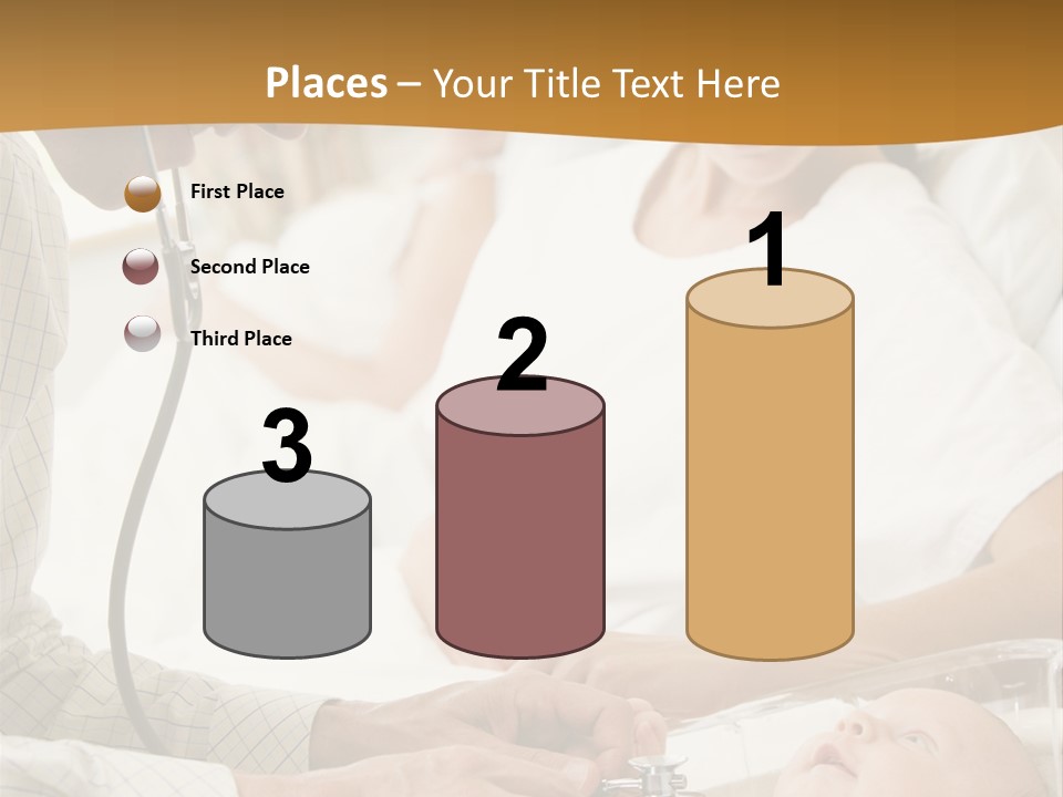 Doctor Checking Baby's Heartbeat With New Mother Watching And Smiling PowerPoint Template