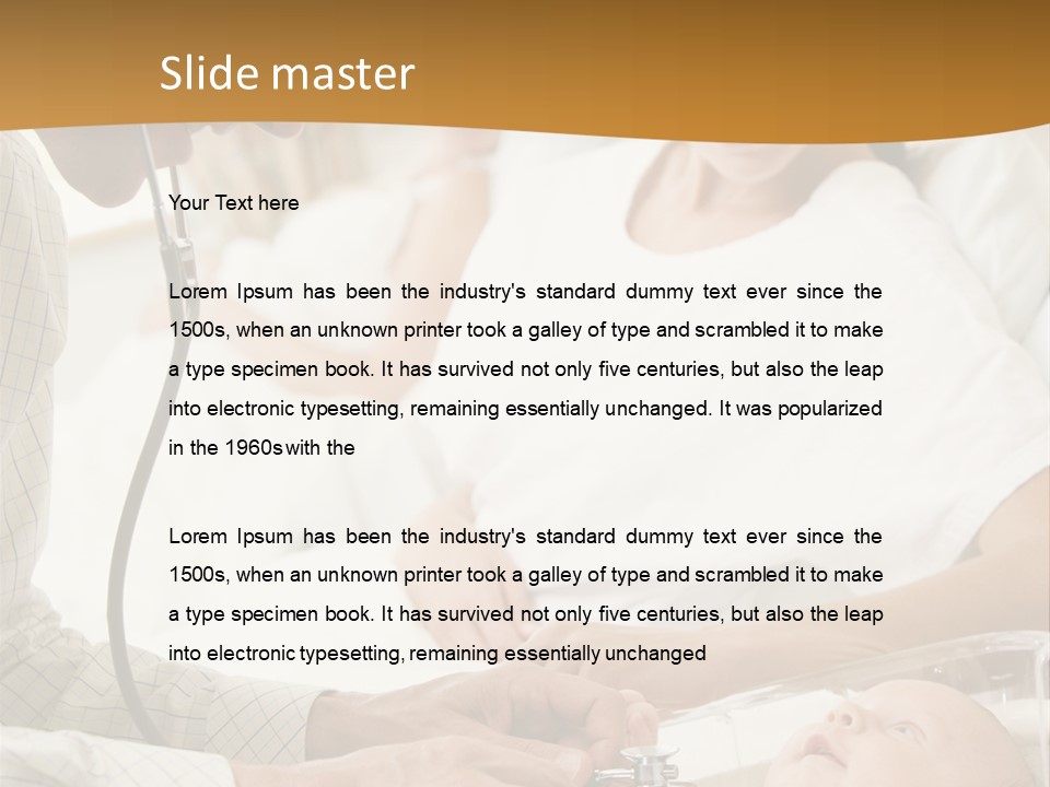 Doctor Checking Baby's Heartbeat With New Mother Watching And Smiling PowerPoint Template