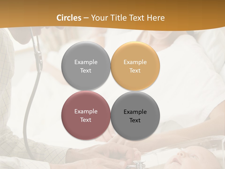 Doctor Checking Baby's Heartbeat With New Mother Watching And Smiling PowerPoint Template