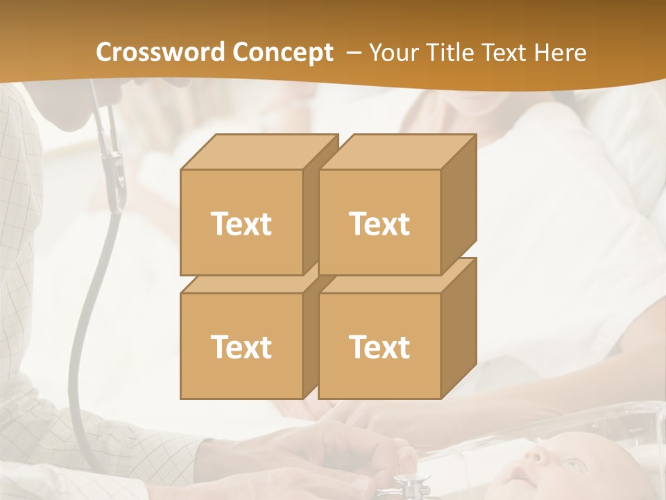Doctor Checking Baby's Heartbeat With New Mother Watching And Smiling PowerPoint Template