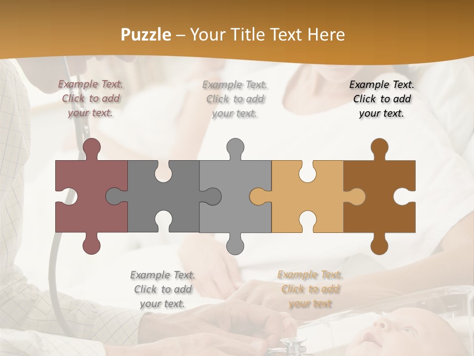 Doctor Checking Baby's Heartbeat With New Mother Watching And Smiling PowerPoint Template