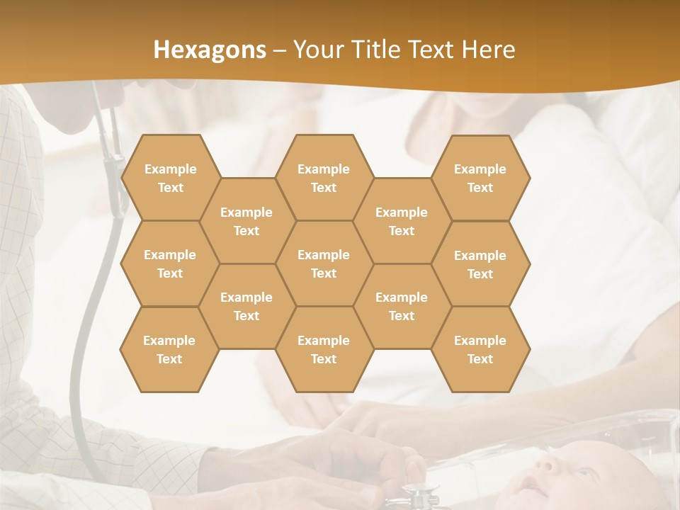 Doctor Checking Baby's Heartbeat With New Mother Watching And Smiling PowerPoint Template