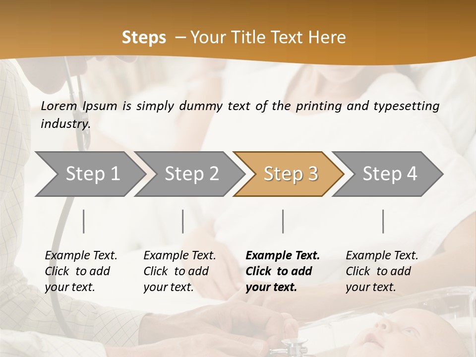 Doctor Checking Baby's Heartbeat With New Mother Watching And Smiling PowerPoint Template