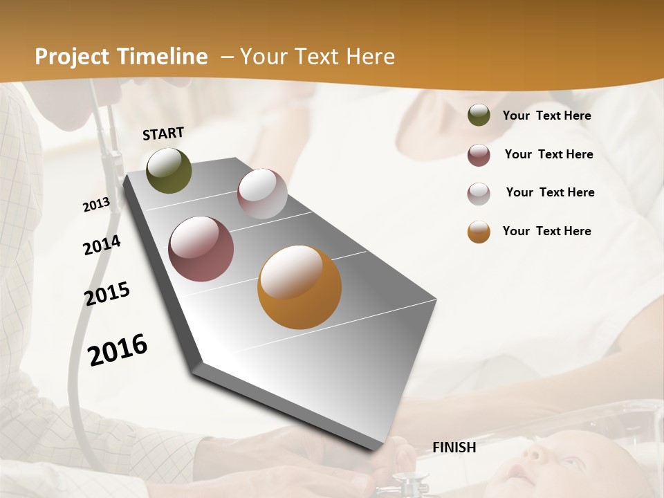 Doctor Checking Baby's Heartbeat With New Mother Watching And Smiling PowerPoint Template