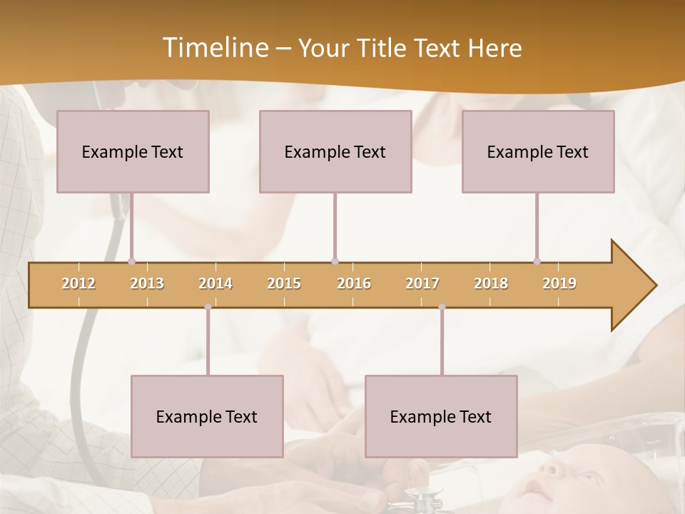 Doctor Checking Baby's Heartbeat With New Mother Watching And Smiling PowerPoint Template