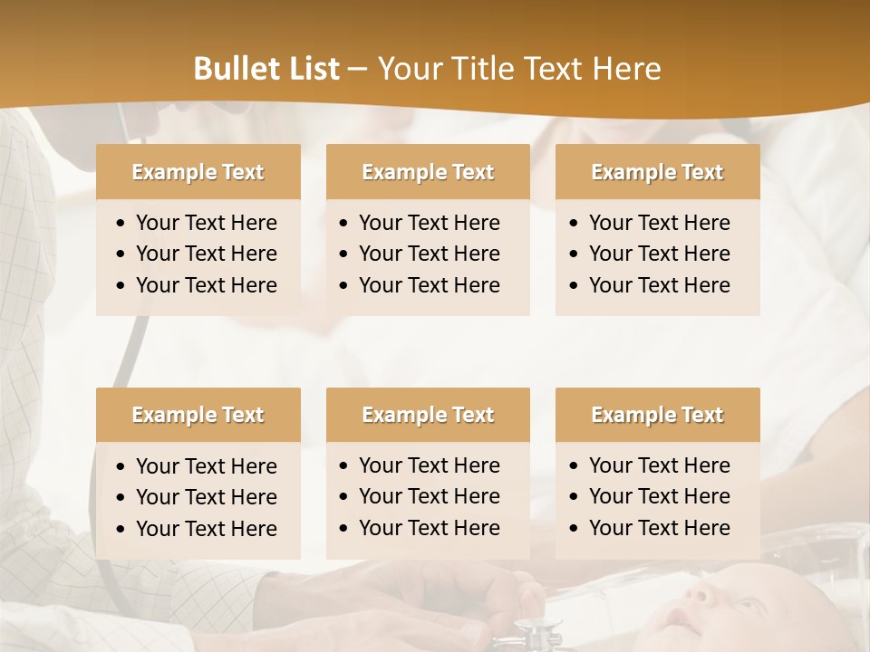 Doctor Checking Baby's Heartbeat With New Mother Watching And Smiling PowerPoint Template