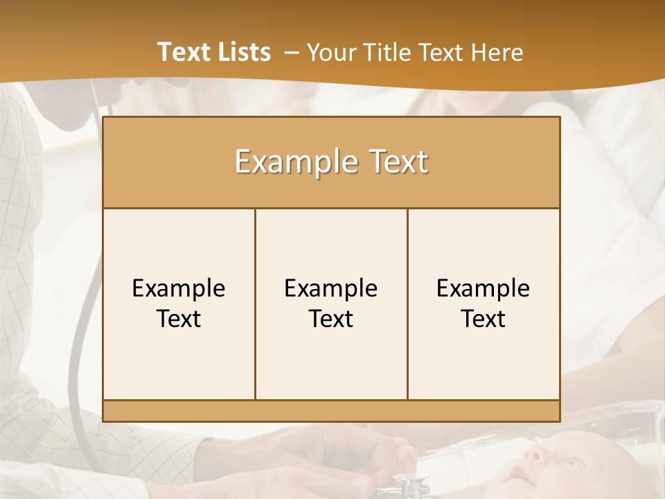 Doctor Checking Baby's Heartbeat With New Mother Watching And Smiling PowerPoint Template