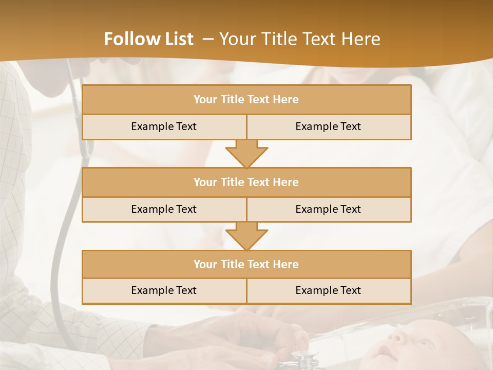 Doctor Checking Baby's Heartbeat With New Mother Watching And Smiling PowerPoint Template