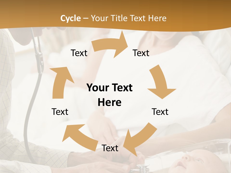 Doctor Checking Baby's Heartbeat With New Mother Watching And Smiling PowerPoint Template