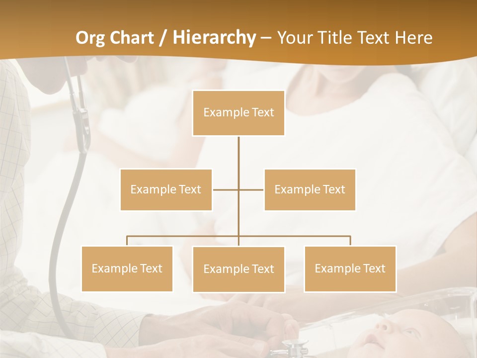 Doctor Checking Baby's Heartbeat With New Mother Watching And Smiling PowerPoint Template