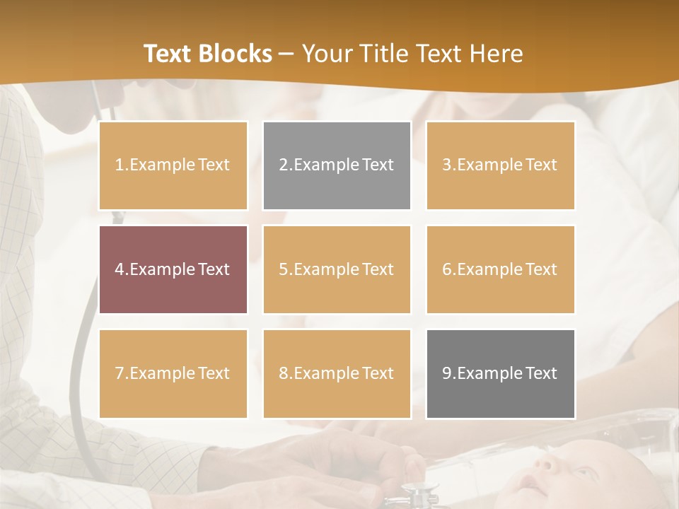 Doctor Checking Baby's Heartbeat With New Mother Watching And Smiling PowerPoint Template