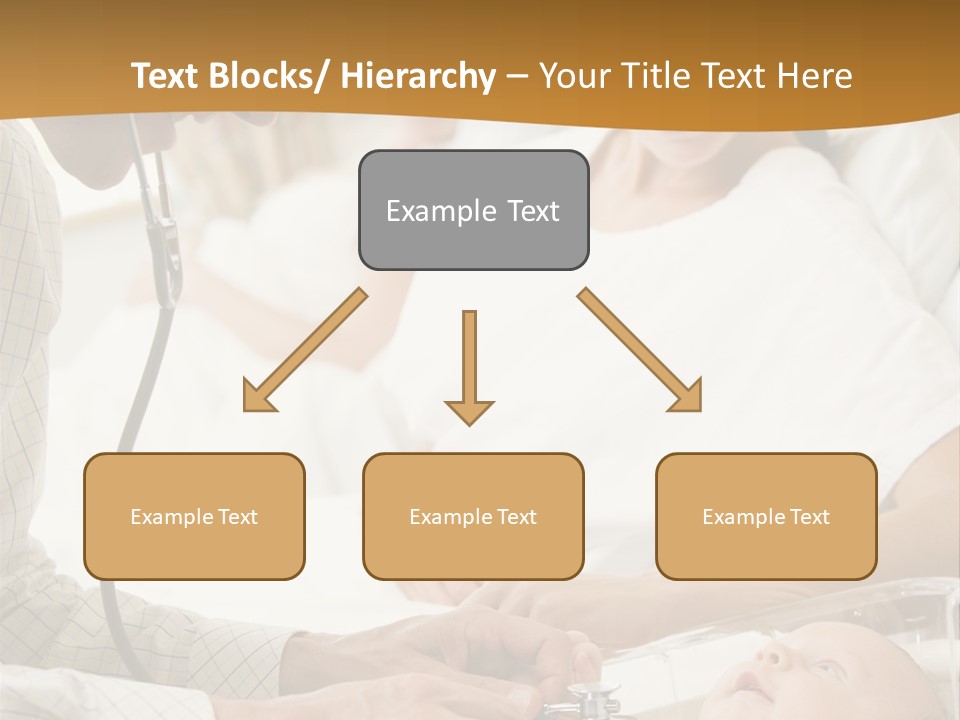 Doctor Checking Baby's Heartbeat With New Mother Watching And Smiling PowerPoint Template