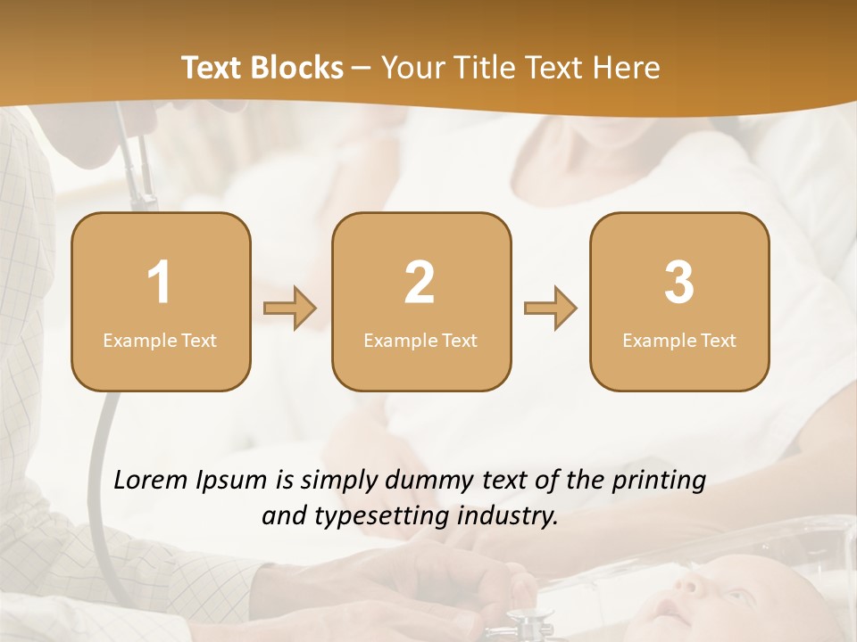 Doctor Checking Baby's Heartbeat With New Mother Watching And Smiling PowerPoint Template