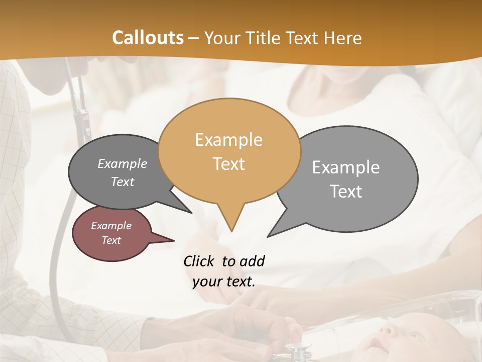Doctor Checking Baby's Heartbeat With New Mother Watching And Smiling PowerPoint Template