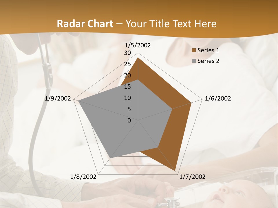 Doctor Checking Baby's Heartbeat With New Mother Watching And Smiling PowerPoint Template