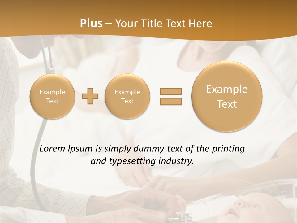 Doctor Checking Baby's Heartbeat With New Mother Watching And Smiling PowerPoint Template