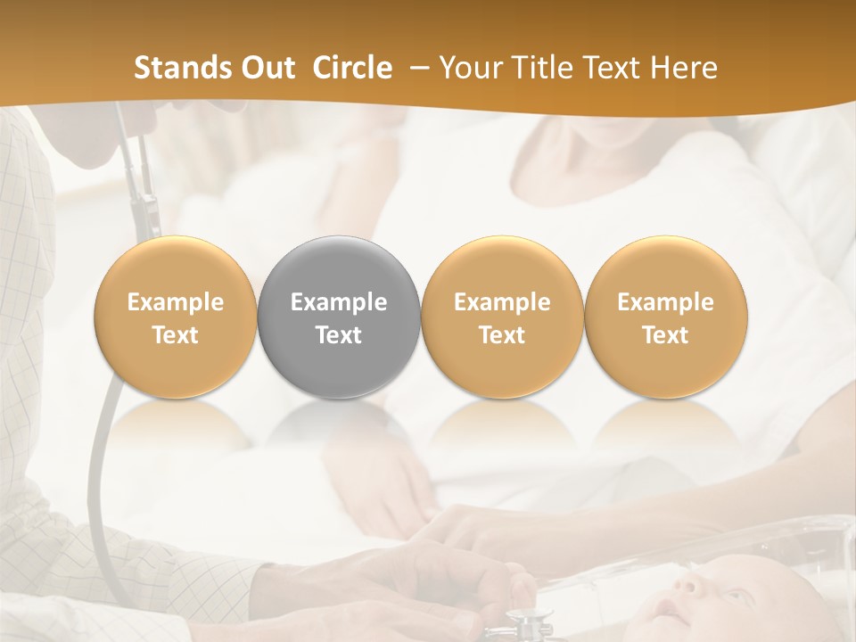 Doctor Checking Baby's Heartbeat With New Mother Watching And Smiling PowerPoint Template