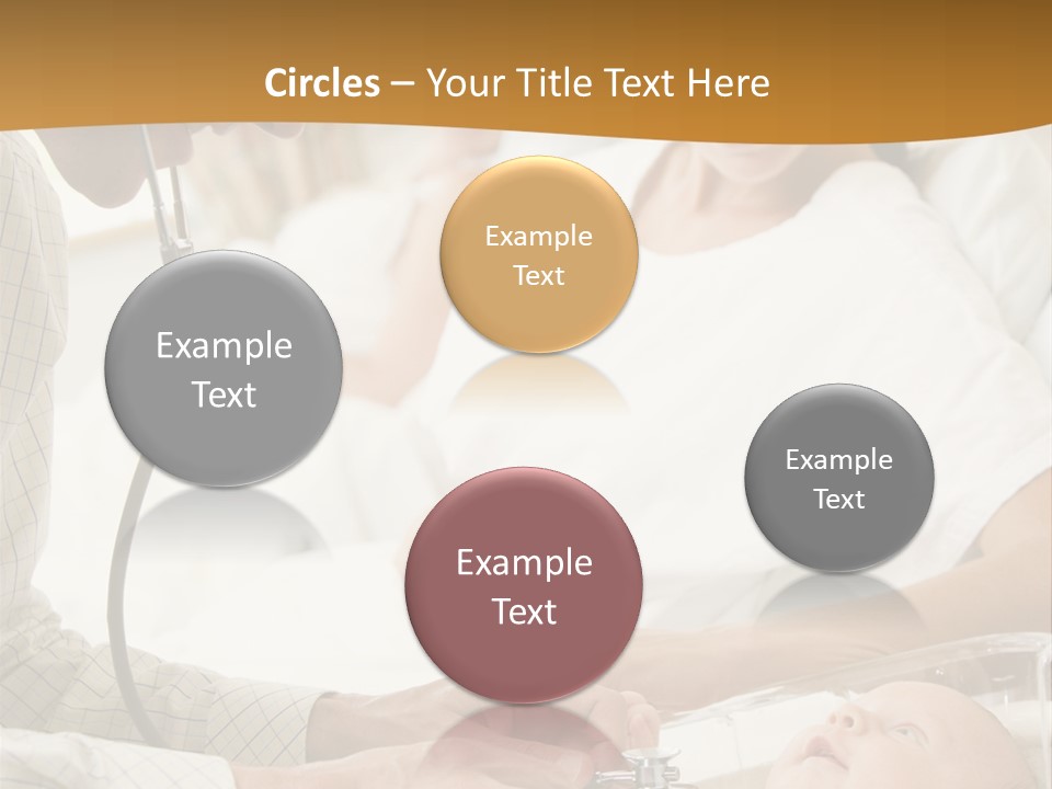 Doctor Checking Baby's Heartbeat With New Mother Watching And Smiling PowerPoint Template