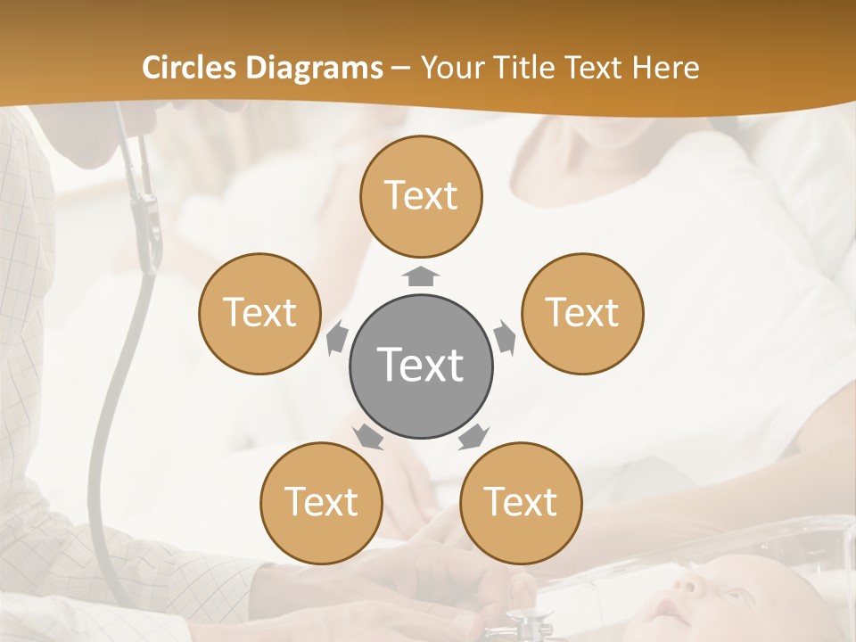 Doctor Checking Baby's Heartbeat With New Mother Watching And Smiling PowerPoint Template
